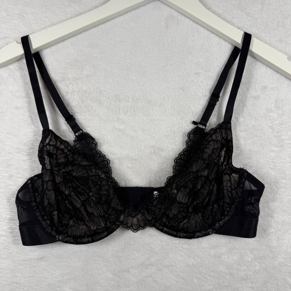 Maidenform Black Lace Underwire Bra SN9700 SE9700 Adjustable Straps Womens